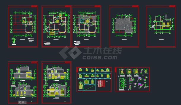 沈阳某地两套别墅方案cad施工图-图一