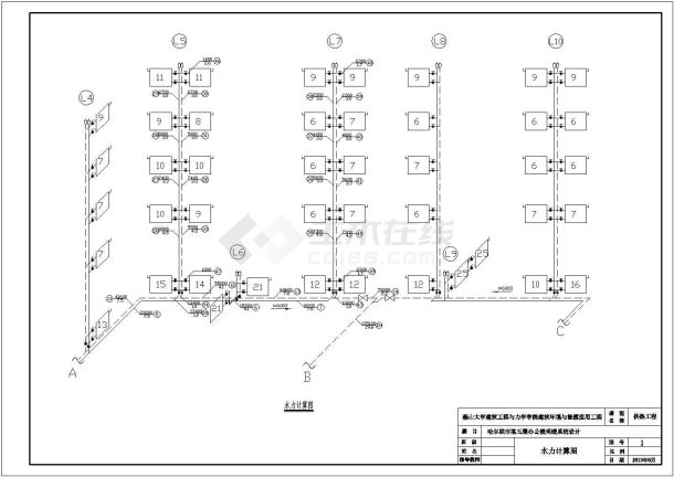 哈尔滨某5层办公楼散热器采暖暖通设计图-图一