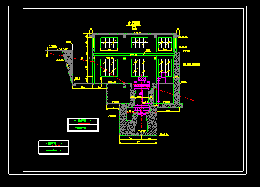 建造xx小型水力发电站厂房设计cad图纸-图二