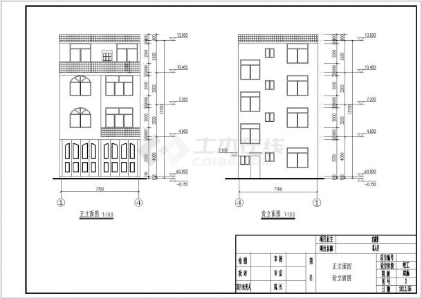 某地新农村4层住宅建筑设计施工图-图二