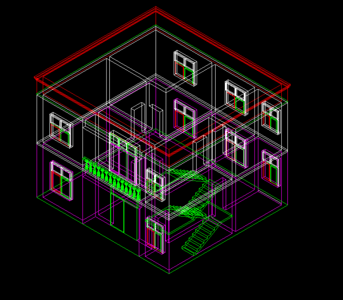 某地区小型别墅整体结构cad图纸_图1