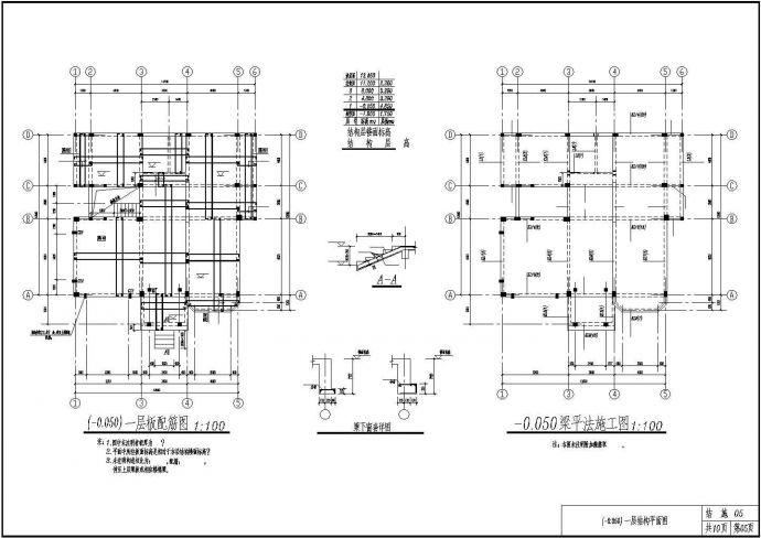 柳市三层框架结构别墅结构施工图全套_图1