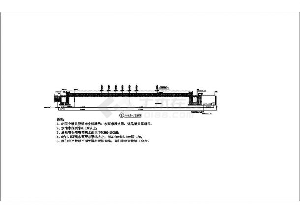 某小区入口喷泉水景装饰及管道施工图-图一