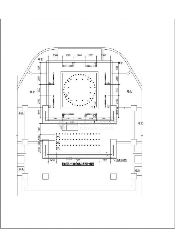 某小区花园入口音乐喷泉给排水施工图-图二