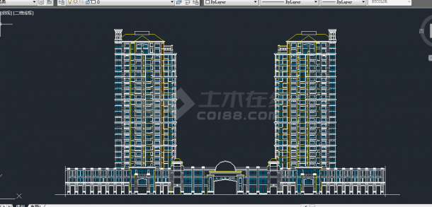 某地区高层员工住宅楼平面建筑设计CAD施工图-图二