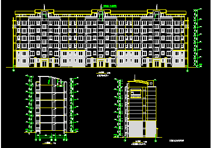 某商住楼建筑平立剖面CAD施工设计图纸-图二