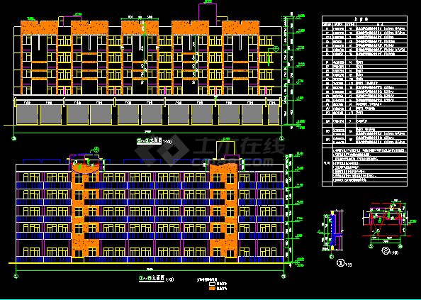 某宿舍综合楼建筑CAD设计施工平面图-图二
