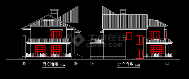 16套别墅建筑cad设计施工方案图-图二