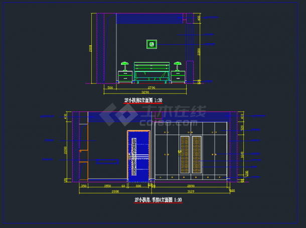某复式住宅装饰CAD设计施工图纸-图二