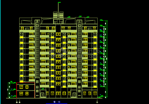 某小高层住宅全套建筑CAD设计施工图纸-图二