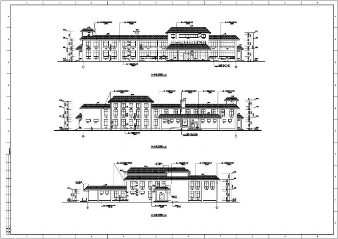 北方某厂区二层食堂及浴室综合楼建筑设计施工图_图1