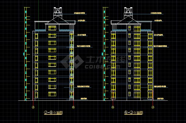 3栋小高层住宅扩初设计CAD详情图纸-图二
