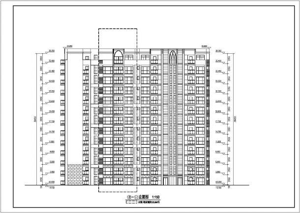 【四川】某小区13层框架结构高层住宅楼建筑施工图纸（含效果图）-图二