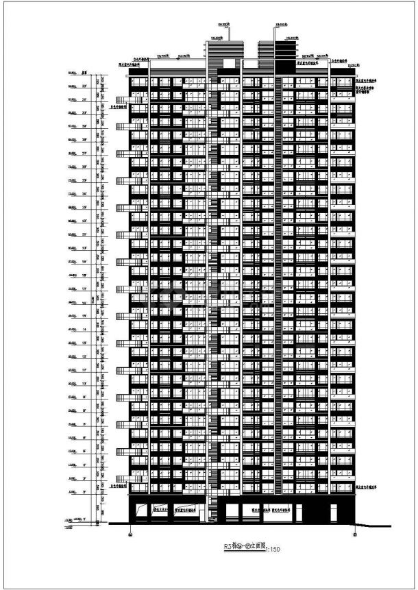 【深圳】某三十一层现代风格住宅楼建筑施工图纸（含效果图）-图二