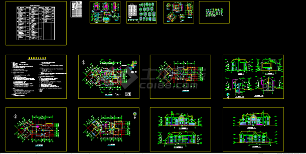 别墅全套建筑cad设计施工方案图-图一