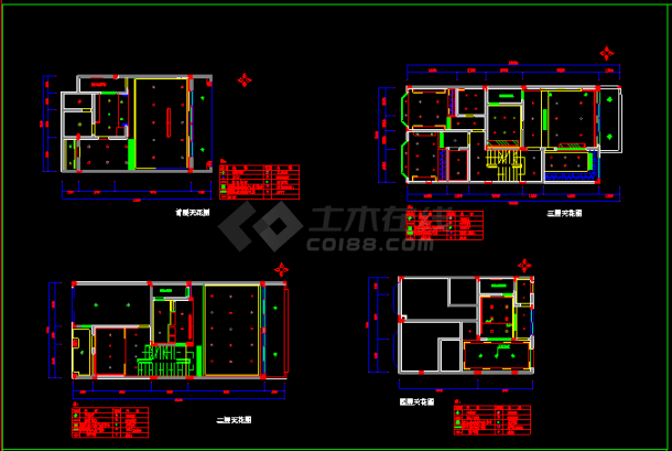 经典实用别墅建筑cad设计方案图-图二