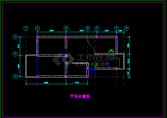 某小户型家居设计装修CAD平面图-图二