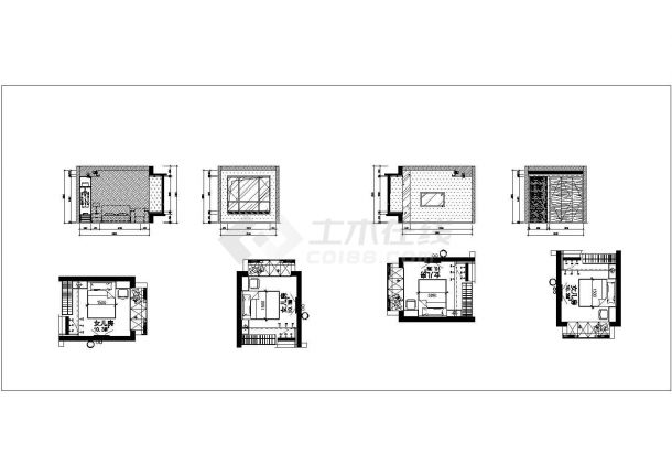 【广州】某商业中心中式风格六居室装修施工图（含效果）-图一