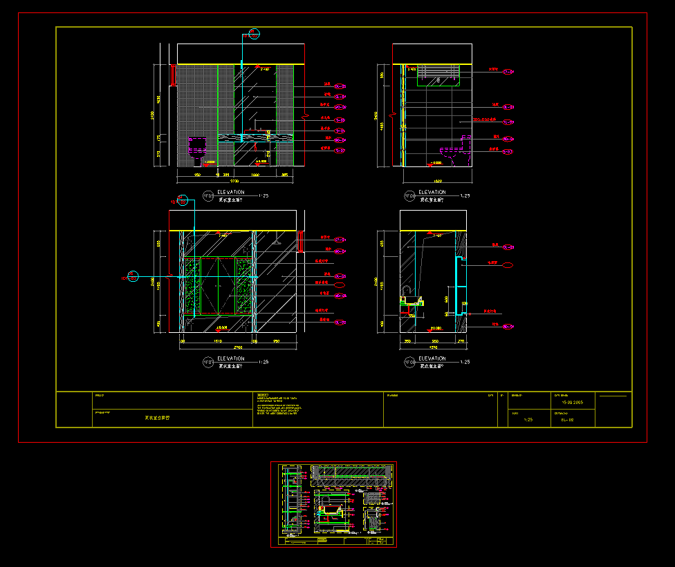某家居小卫生间施工装修设计CAD平面图