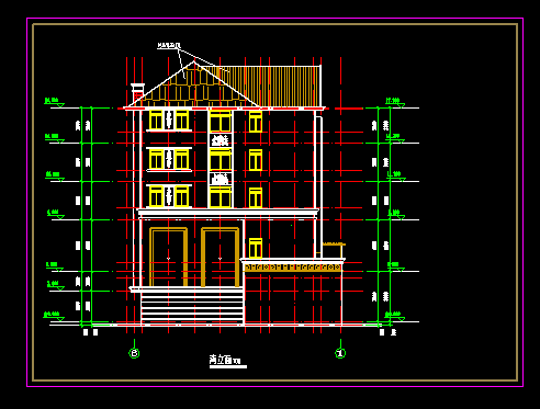 错层别墅建筑结构cad设计施工图-图二