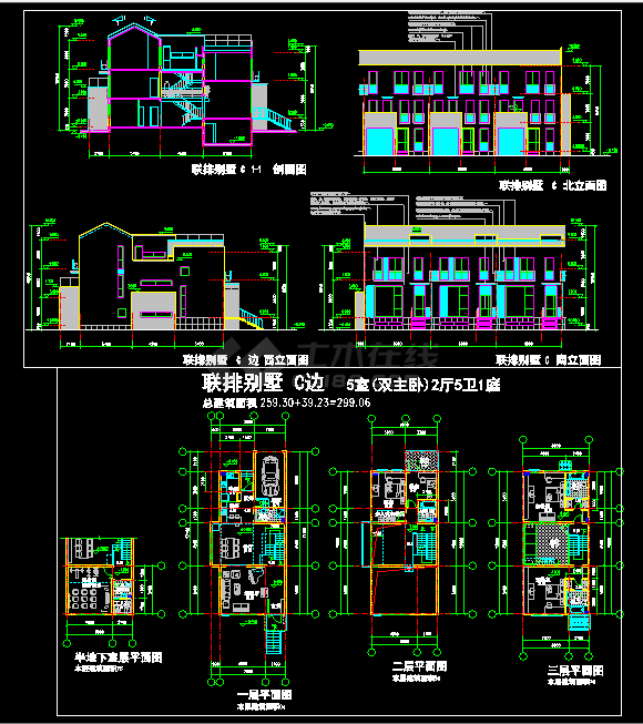 豪华德式小别墅cad施工方案设计-图一