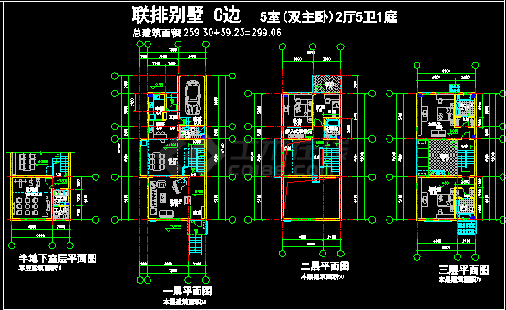 豪华德式小别墅cad施工方案设计-图二