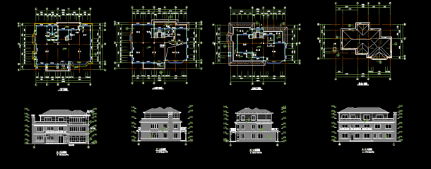 单体别墅建筑cad施工详细设计图-图一