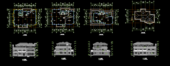 单体别墅建筑cad施工详细设计图_图1