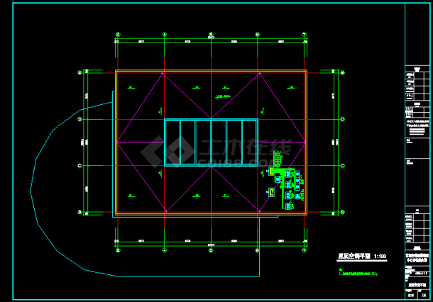 某物流中心海关大厅空调设计平面施工图-图二