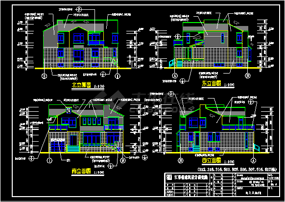 别墅型设计施工CAD方案建筑图纸-图二