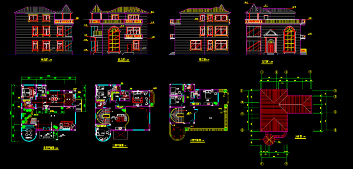经典中式别墅建筑cad施工方案图_图1