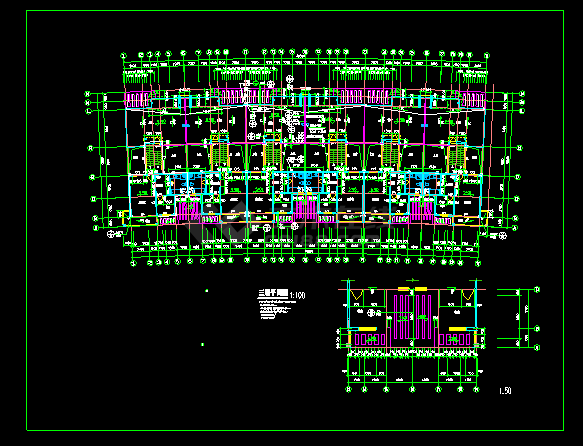 连排别墅建筑cad施工方案设计图-图二