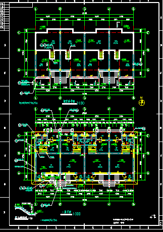 经典联排别墅建筑cad施工设计方案-图二