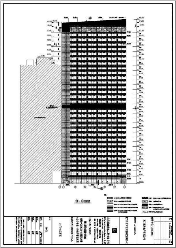 厦门国际邮轮城A1地块办公楼外幕墙工程全套施工图-图一