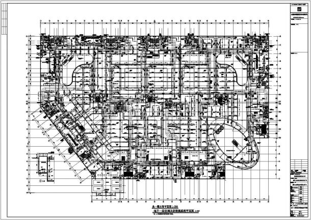 合肥某18万平米六层商场直燃溴化锂机组暖通设计施工图-图一