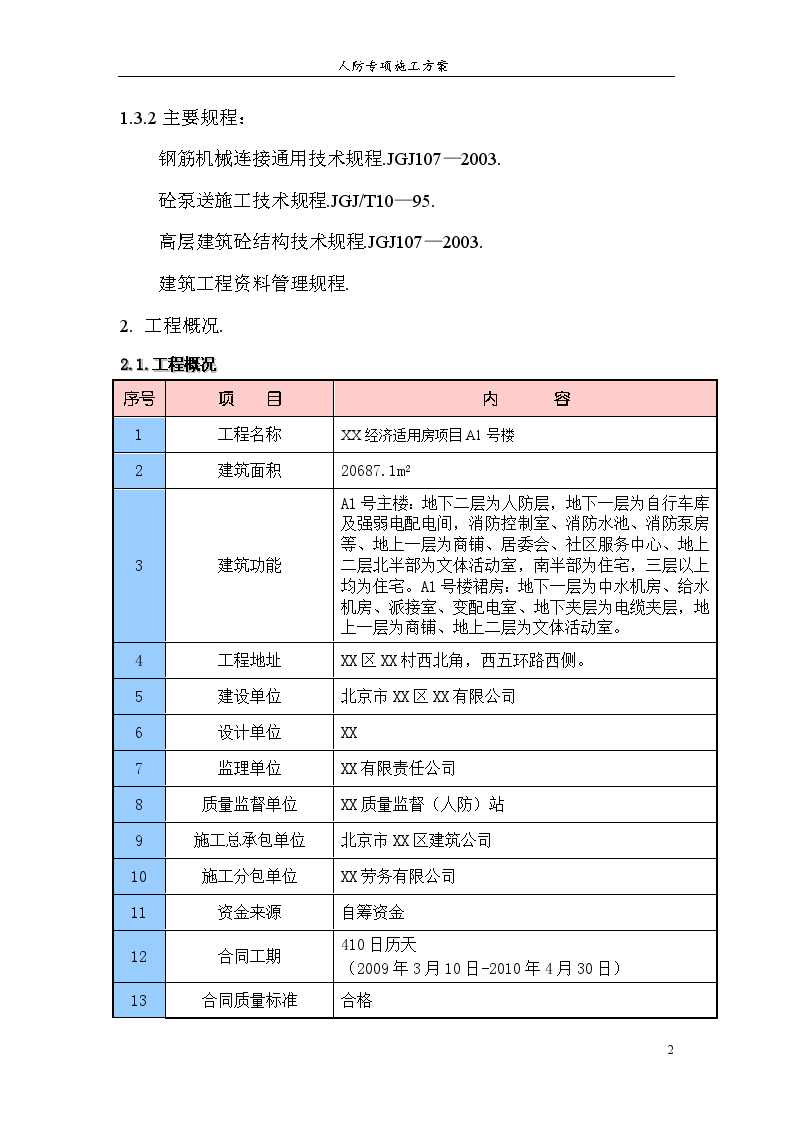 高层剪力墙结构住宅楼人防工程专项施工方案-图二