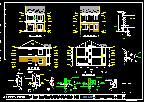 私家住宅设计建筑施工CAD平立剖图-图二