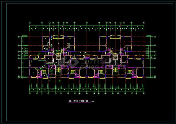 一个高层住宅建筑的cad平面设计图纸-图二