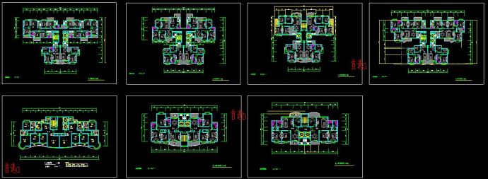 一些多层住宅建筑户型cad设计平面图_图1