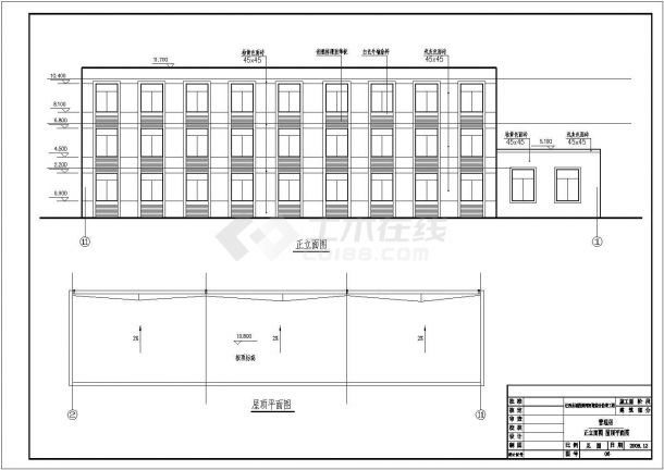 迁西县某三层工程管理房建筑设计方案-图二