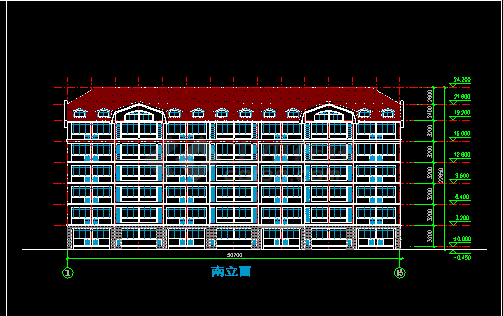 某高校宿舍楼建筑CAD设计施工方案图纸-图二