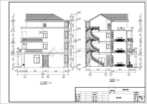 南方某地四层单栋别墅建筑设计方案图纸-图二