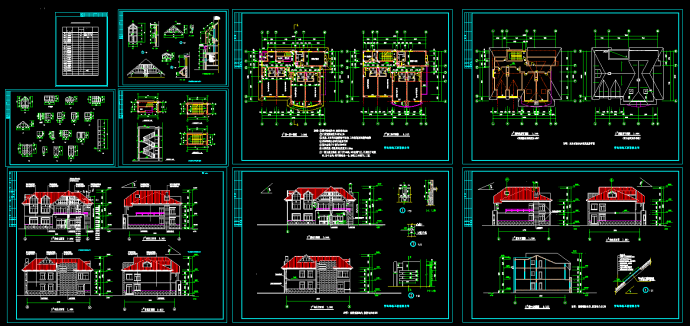 某地完整第二套的小别墅设计施工cad图_图1