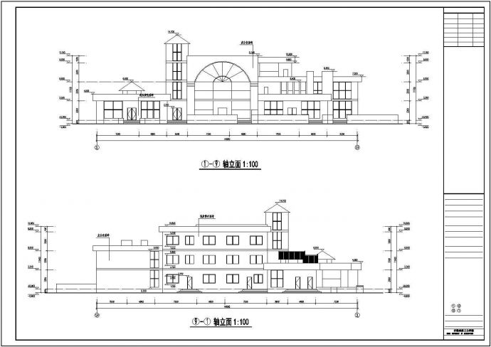 安徽某地区三层幼儿园建筑设计方案图纸_图1