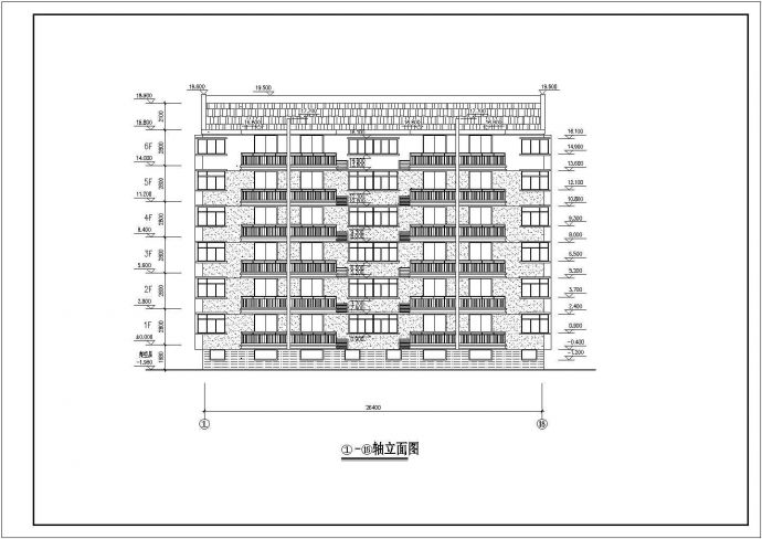 某地六层坡屋顶住宅楼建筑设计方案图纸_图1