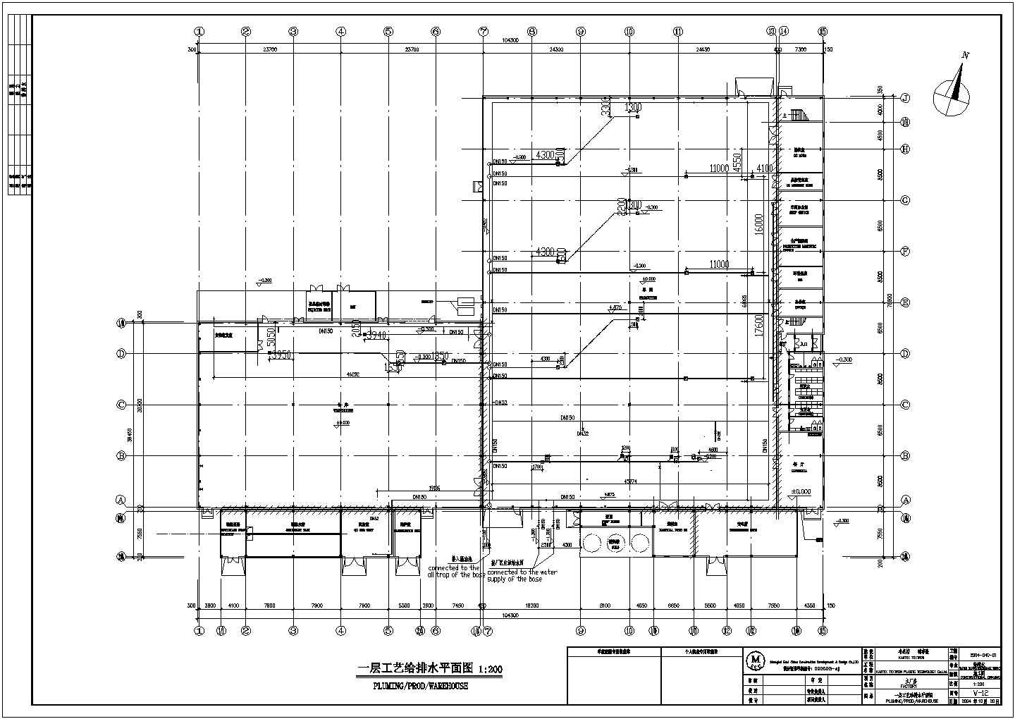 【上海】某工业厂房及办公楼仓库给排水消防图纸
