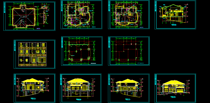 两层别墅建筑坡地cad设计施工图_图1