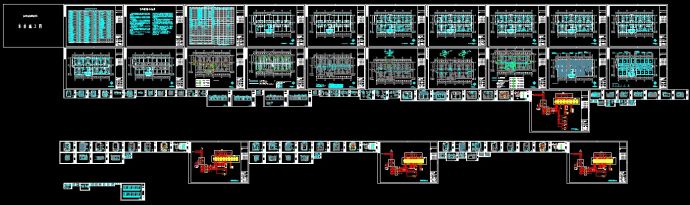 连锁酒店客房室内装修cad整层平面设计详细施工图纸_图1