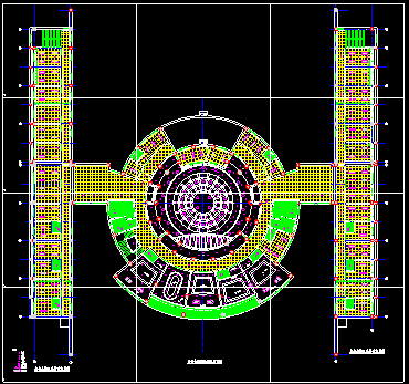 某豪华会议室大厅吊顶布置设计CAD图-图二
