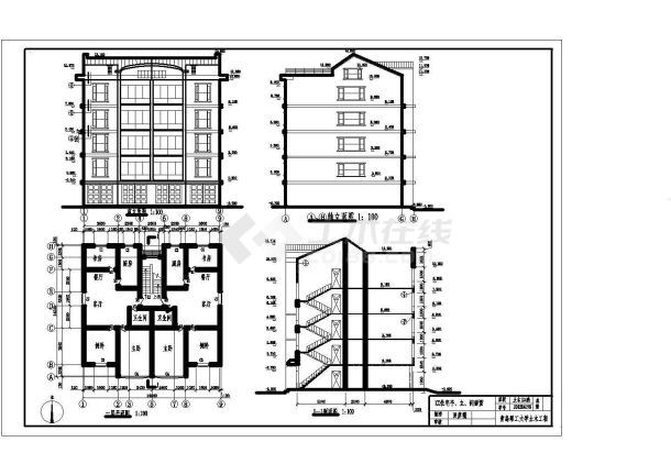某地区地上五层框架结构住宅楼建筑设计方案-图一